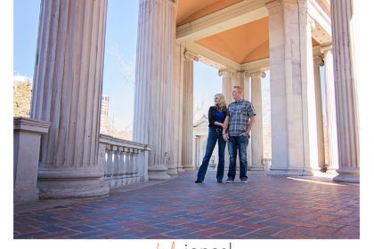 CCC4 Civic center park, columns, engagement shoot