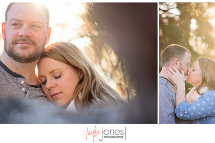 JJFrame14 Couple in trees kissing at Wash Park, Denver, Golden hours, sunrise