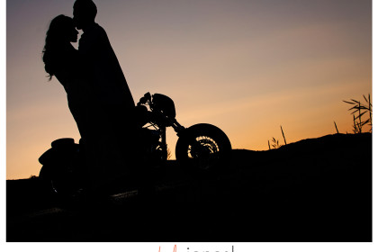 Frame26 Sunset photo with couple and motorcycle