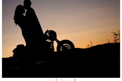 Frame26 Sunset photo with couple and motorcycle