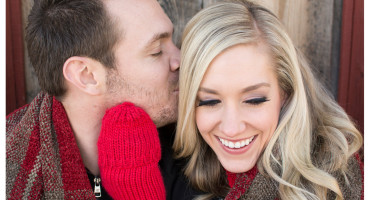 Blog006 Jenny and Chris cuddling in a blanket at engagement shoot in Golden