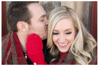 Blog006 Jenny and Chris cuddling in a blanket at engagement shoot in Golden