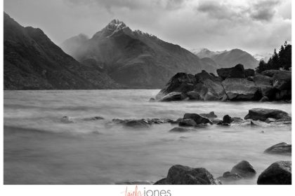 2015-03-01_0016 Black and white image of the Remarkables in Queenstown, New Zealand
