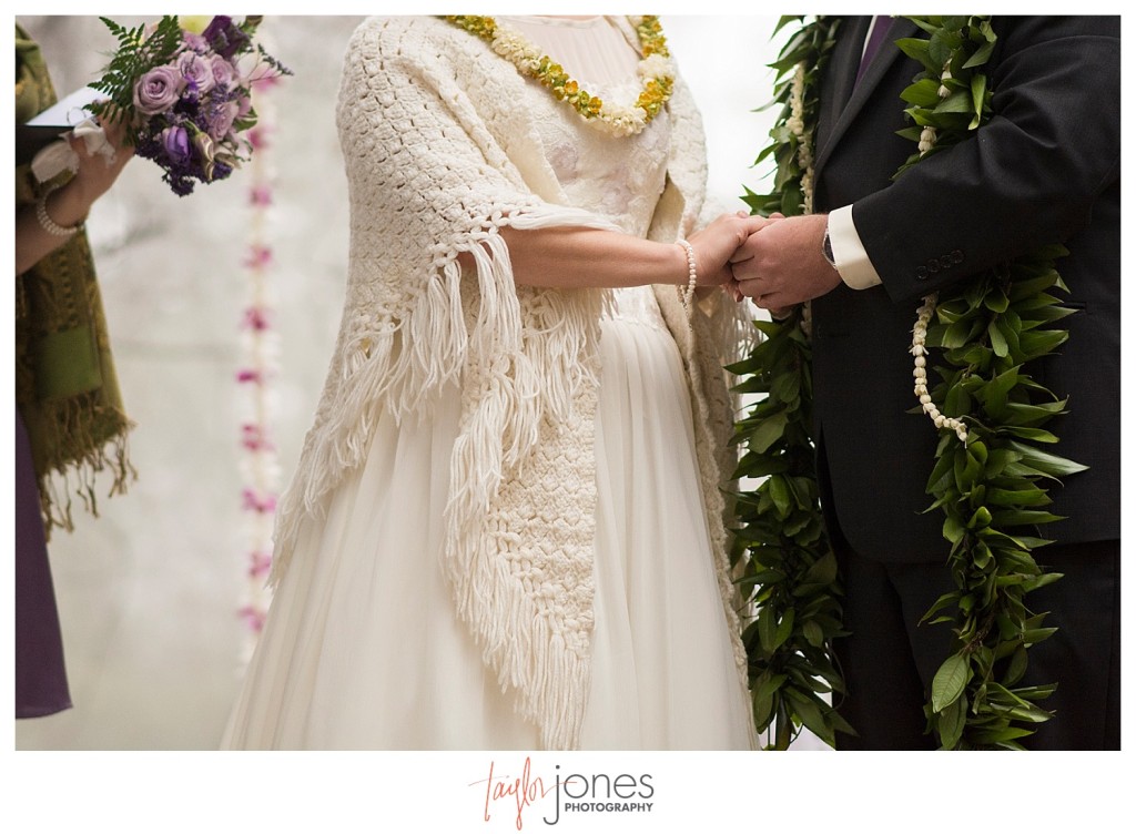 Holding hands at Pines at Genesee wedding