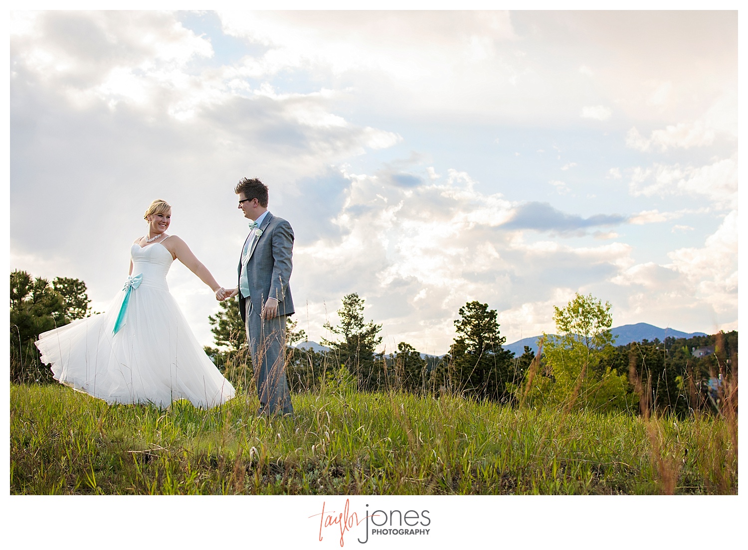 Bride and groom portraits at Pines at Genesee spring wedding reception