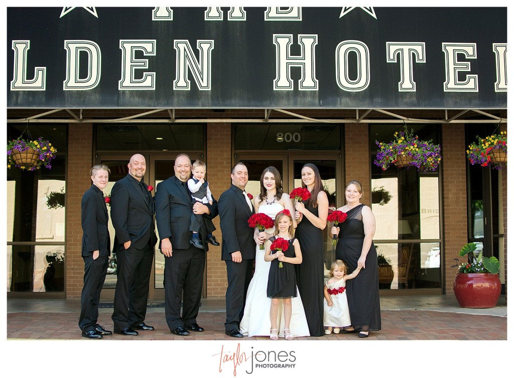 Bridal party at Golden Hotel wedding Golden Colorado