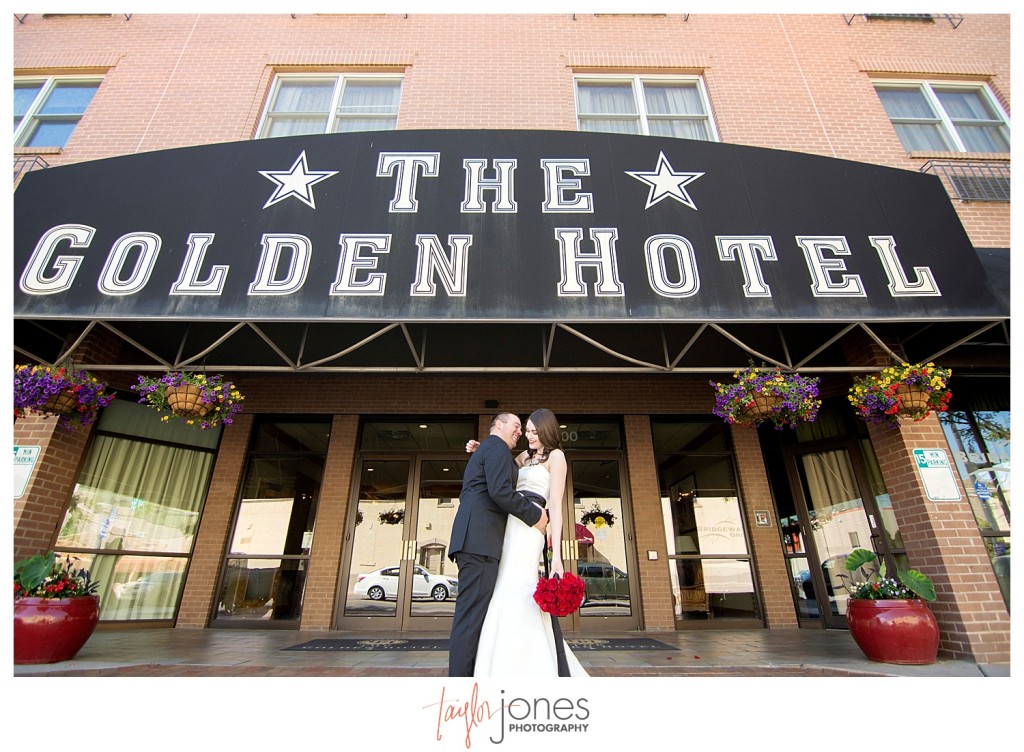 Couples portraits at Clear Creek history park and Golden hotel wedding in Golden, Colorado