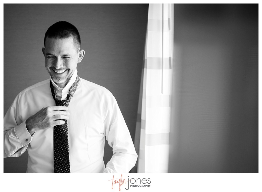 Groom getting ready for Mt. Vernon Country Club wedding in Golden, Colorado