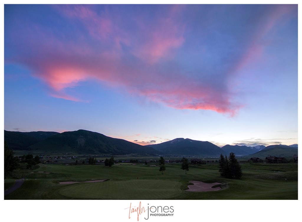 Wedding reception at The Club at Crested Butte at sunset