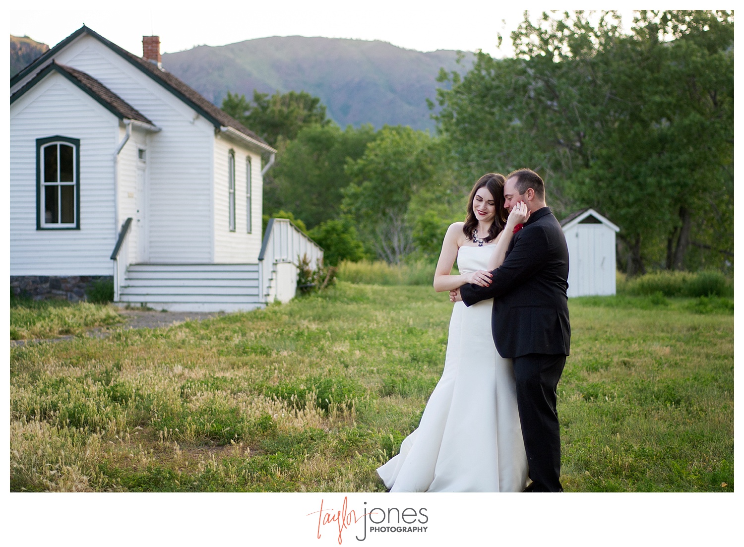 Bride and groom portraits at Clear Creek History Park in Golden Colorado wedding