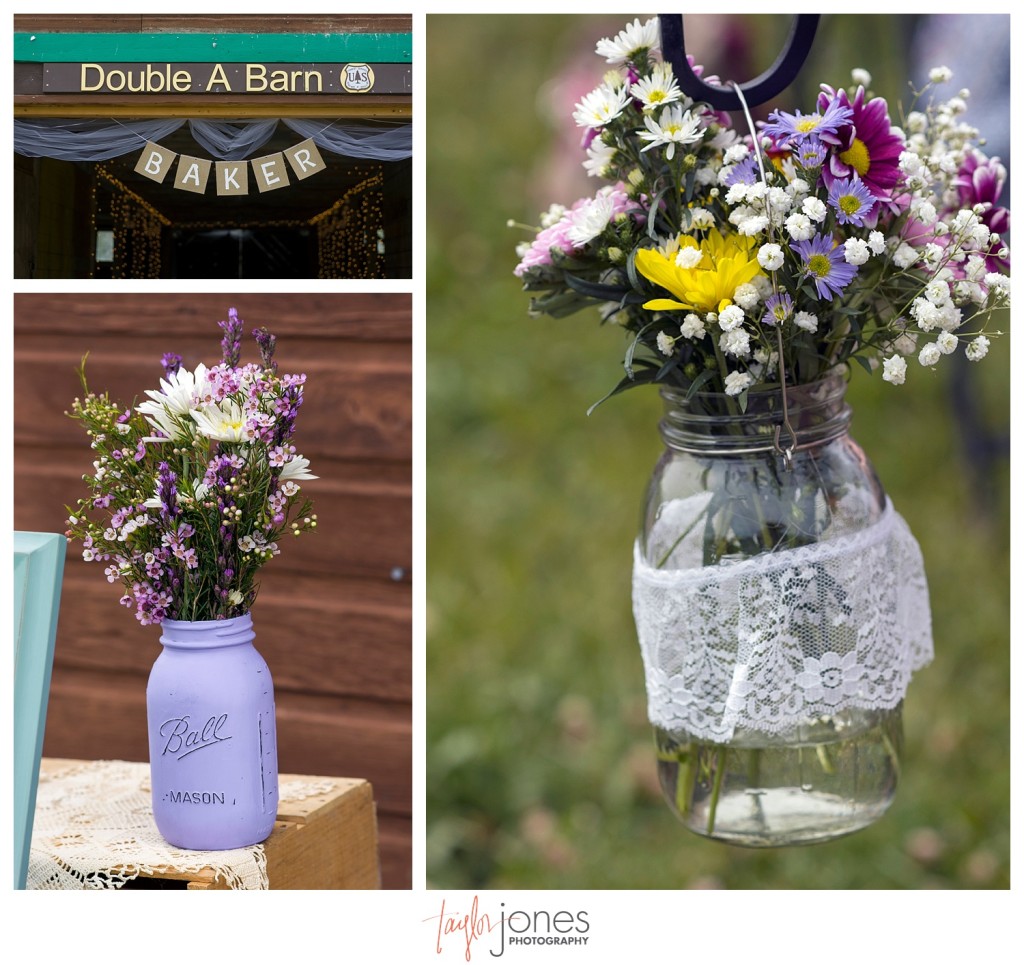 Grand Lake Colorado wedding at the Double A Barn details wildflowers