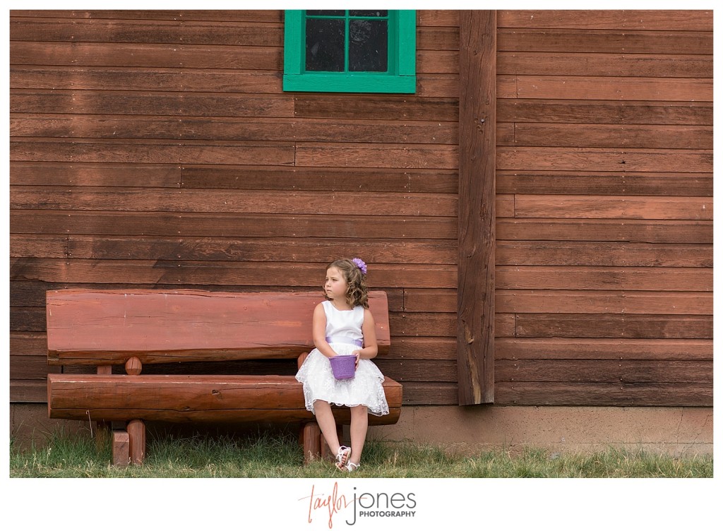 Grand Lake Colorado wedding at the Double A Barn flower girl