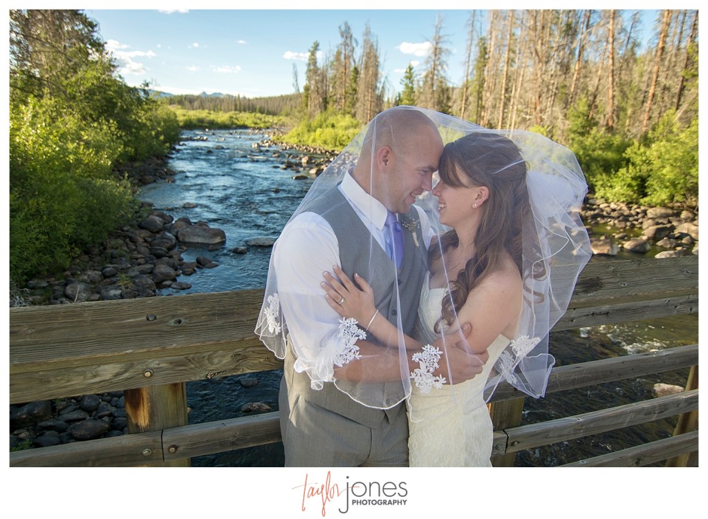 Grand Lake Colorado wedding at the Double A Barn bride and groom portraits