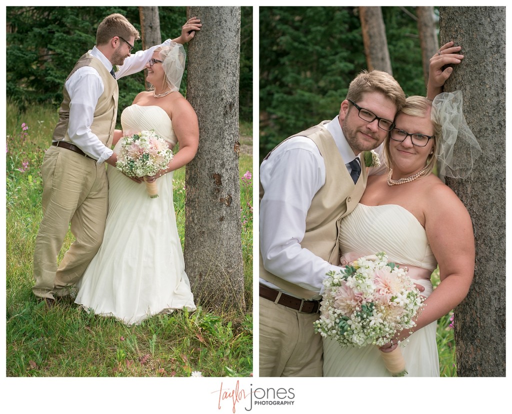 Breckenridge mountain wedding bride and groom portraits