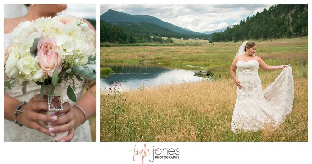 Deer Creek Valley Ranch wedding bride and groom first look portraits