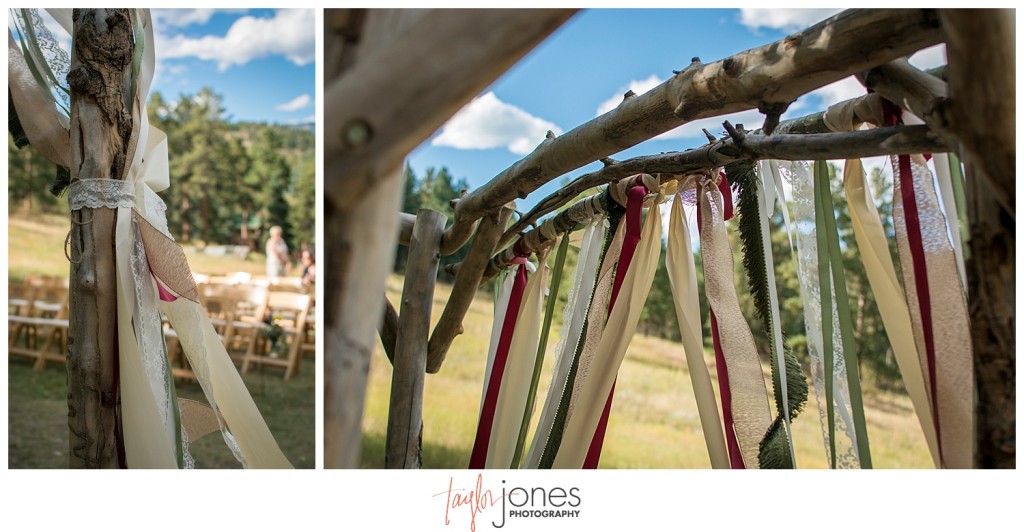 Mountain wedding ceremony in Pine, Colorado