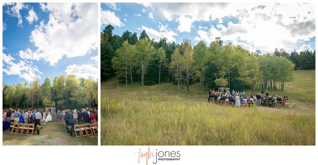 Mountain wedding ceremony in Pine, Colorado