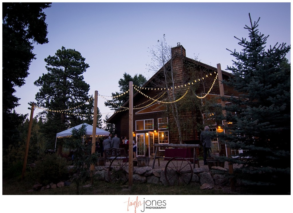 Mountain wedding reception in Pine, Colorado