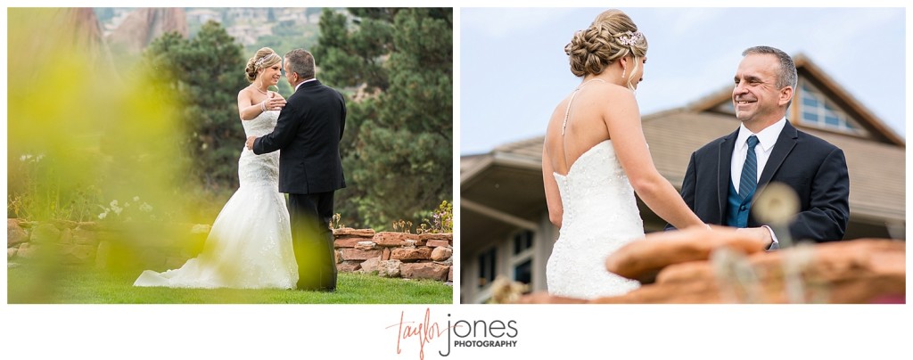 Arrowhead Golf Course fall wedding bride and father first look