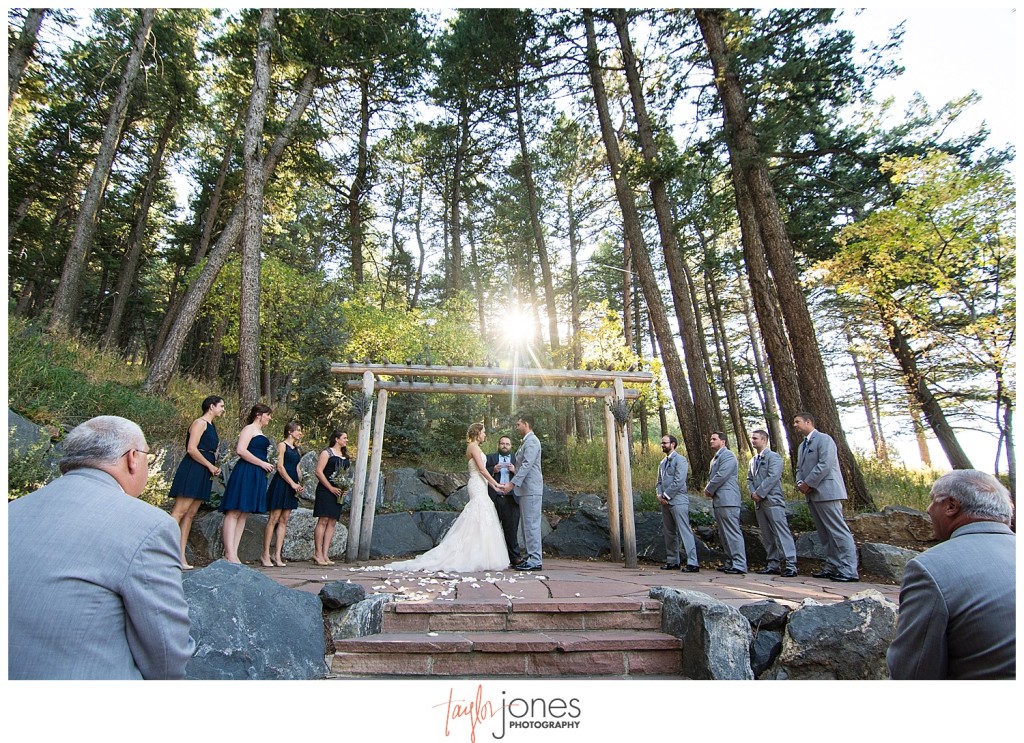 Pines at Genesee fall wedding ceremony