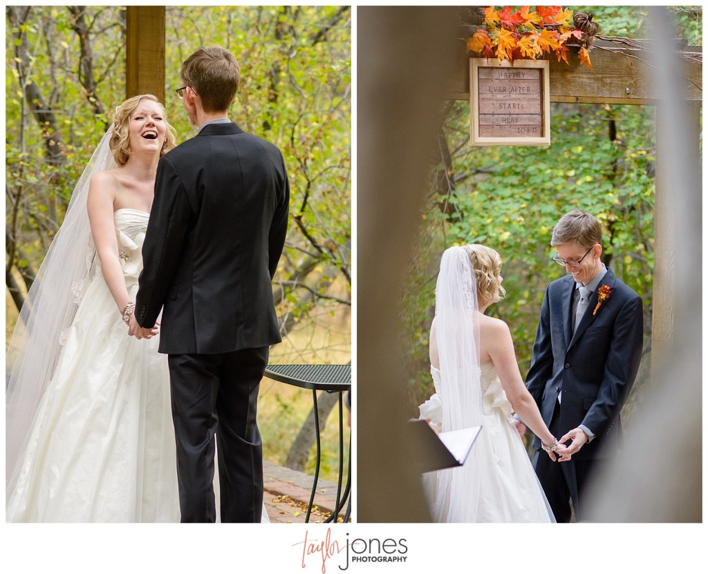 Pines at Genesee photographer fall wedding ceremony