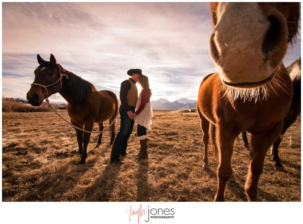 Salida Colorado engagement and wedding photographer with horses