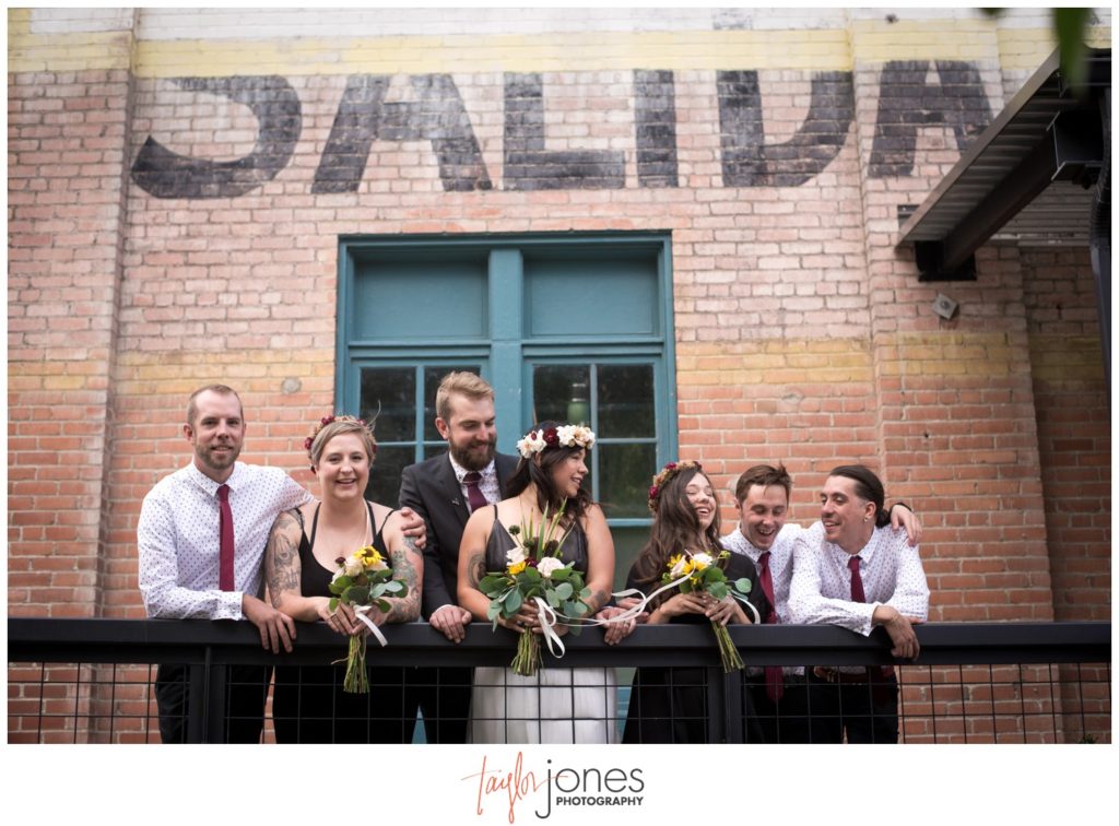 Salida Colorado wedding photographer at the SteamPlant with bridal party