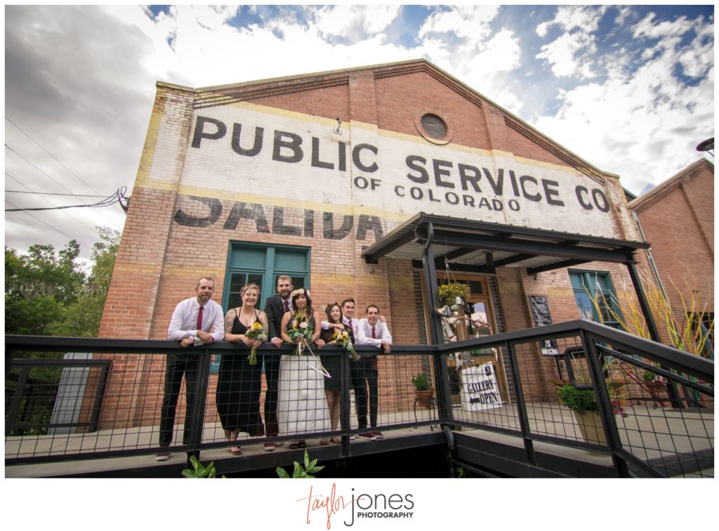 Salida Colorado wedding photographer at the SteamPlant with bridal party