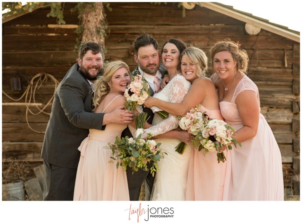 Missoula Montana wedding photographer at the Missoula Winery with bridal party