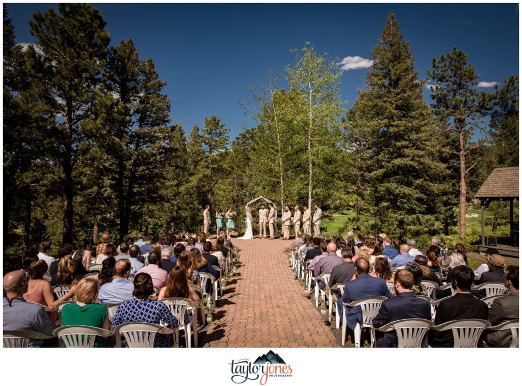 Evergreen Red Barn wedding ceremony with Anna and Evan Johnson