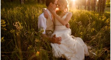 EvergreenRedBarnWedding-EAJ104 Evergreen Red Barn wedding couple portraits for Anna and Evan Johnson at sunset in aspens