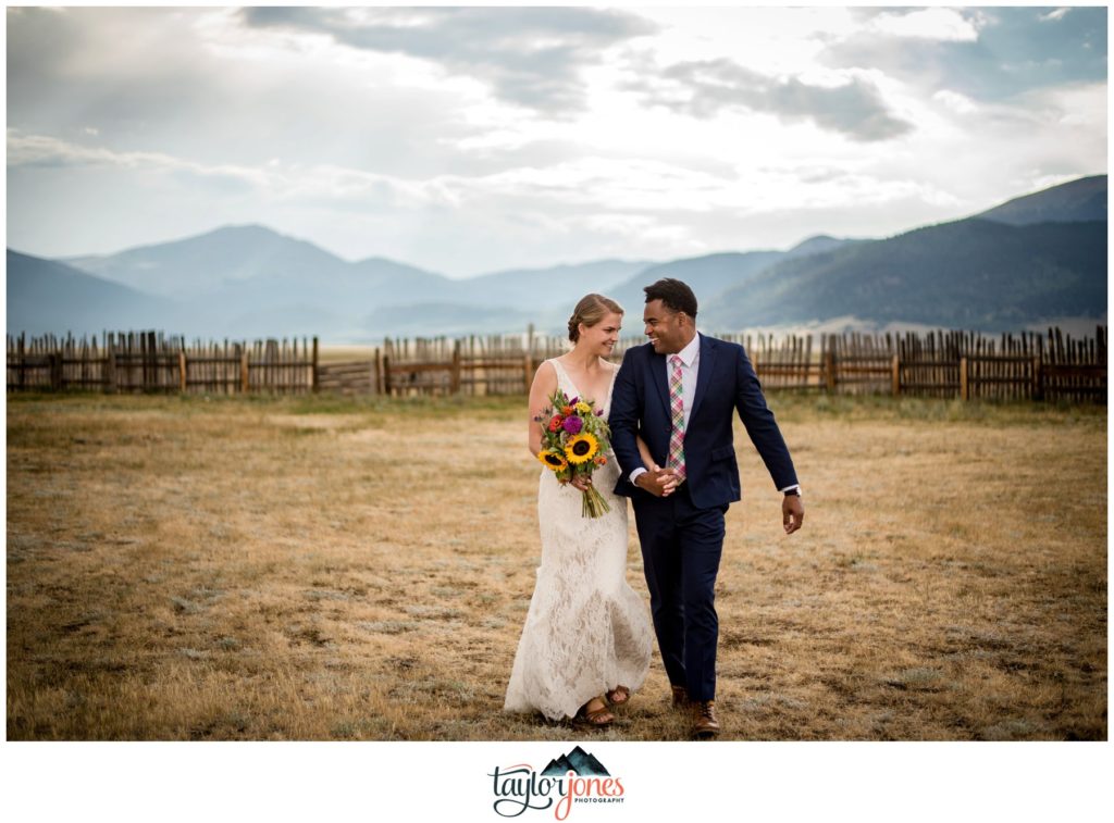 Bride and groom at Guyton Ranch wedding in Jefferson Colorado