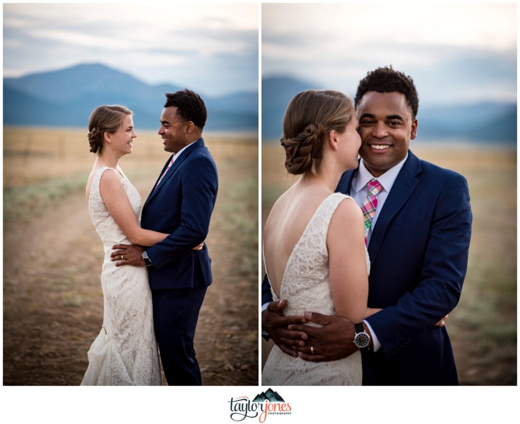 Bride and groom Maggie and Brian at Guyton Ranch wedding in Jefferson Colorado