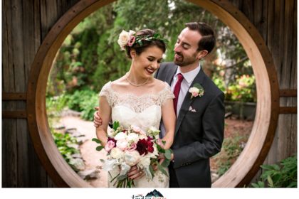 DenverBotaniGardensWeddingCerbin042 Denver Botanic Gardens wedding Luke and Annie bride and groom portraits at moon gate