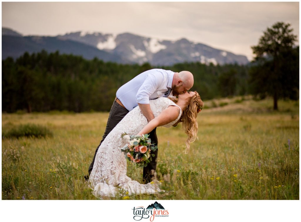 Rocky Mountain National Park Elopement bride and groom on Trail Ridge Road