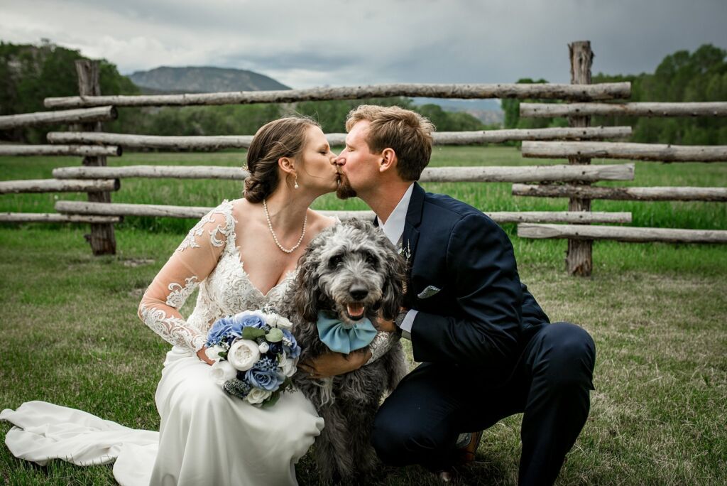 Salida Colorado wedding photographer at Hutchinson Ranch wedding with dog