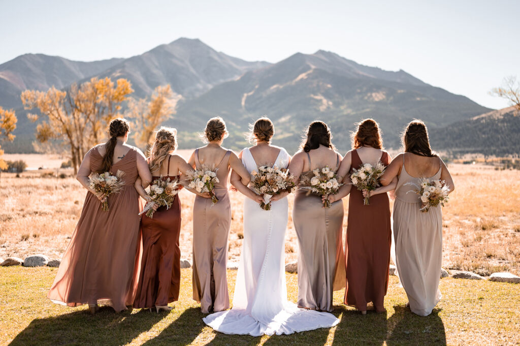 Bridal party at the Barn at Sunset Ranch Wedding in Buena Vista, Colorado